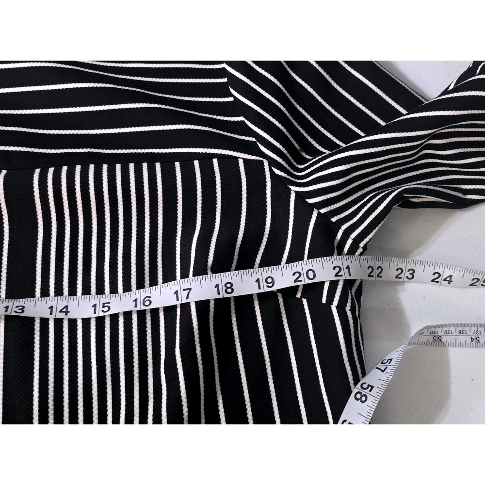 New York & Company Women's Striped Bell Sleeve Shift Dress Black White Xl - Picture 6 of 10